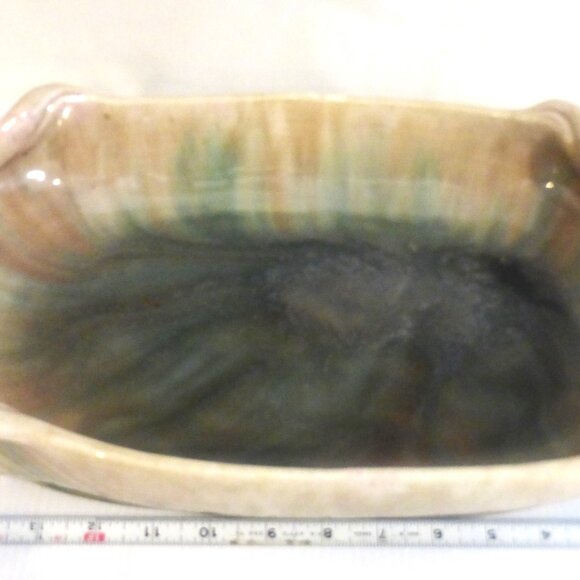 17.5" Deep POTTERY DISH w/ HANDLES Maker's Mark Pottery Planter Pottery Server - Picture 6 of 14